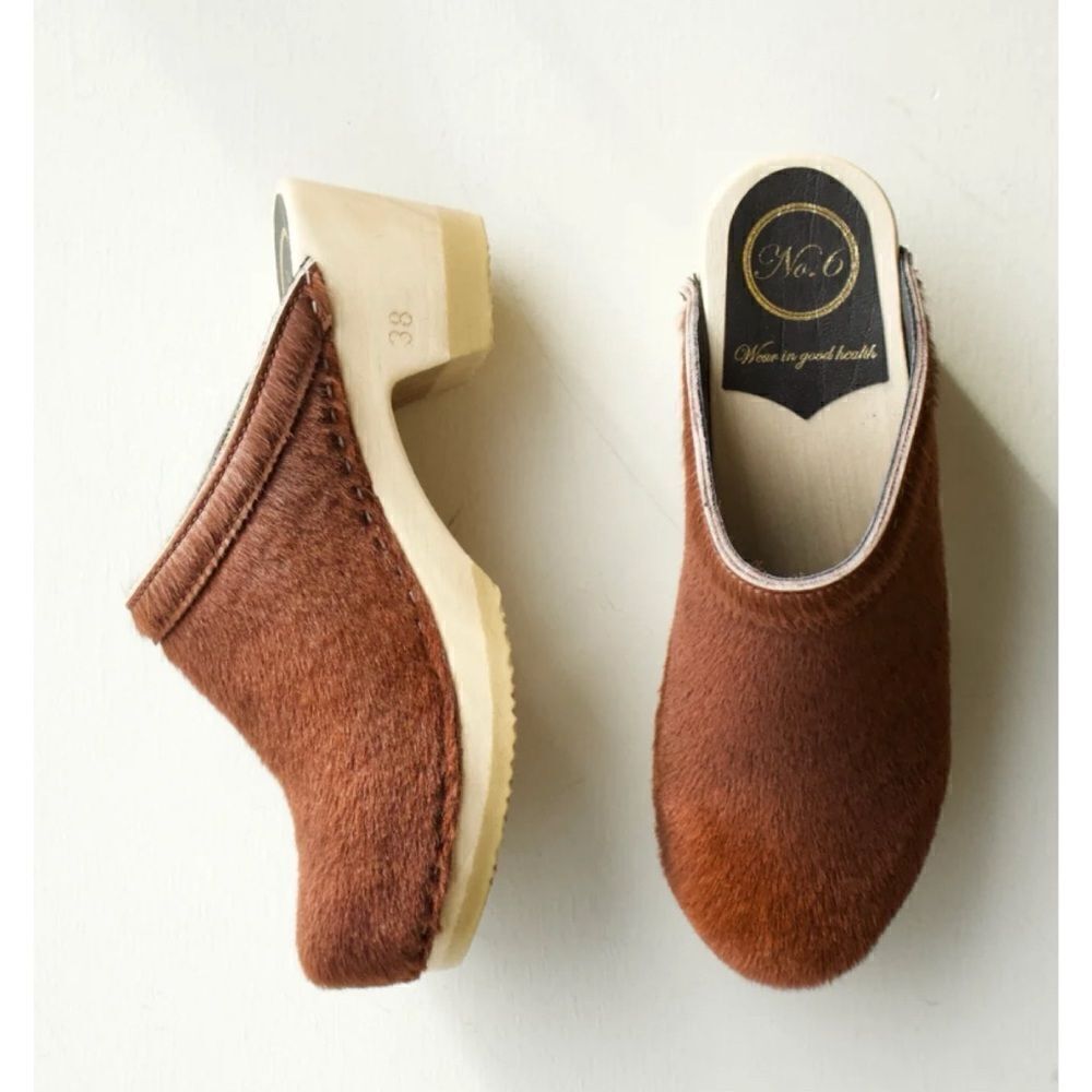 NO.6 Old School Clog in Chestnut Pony Size 42